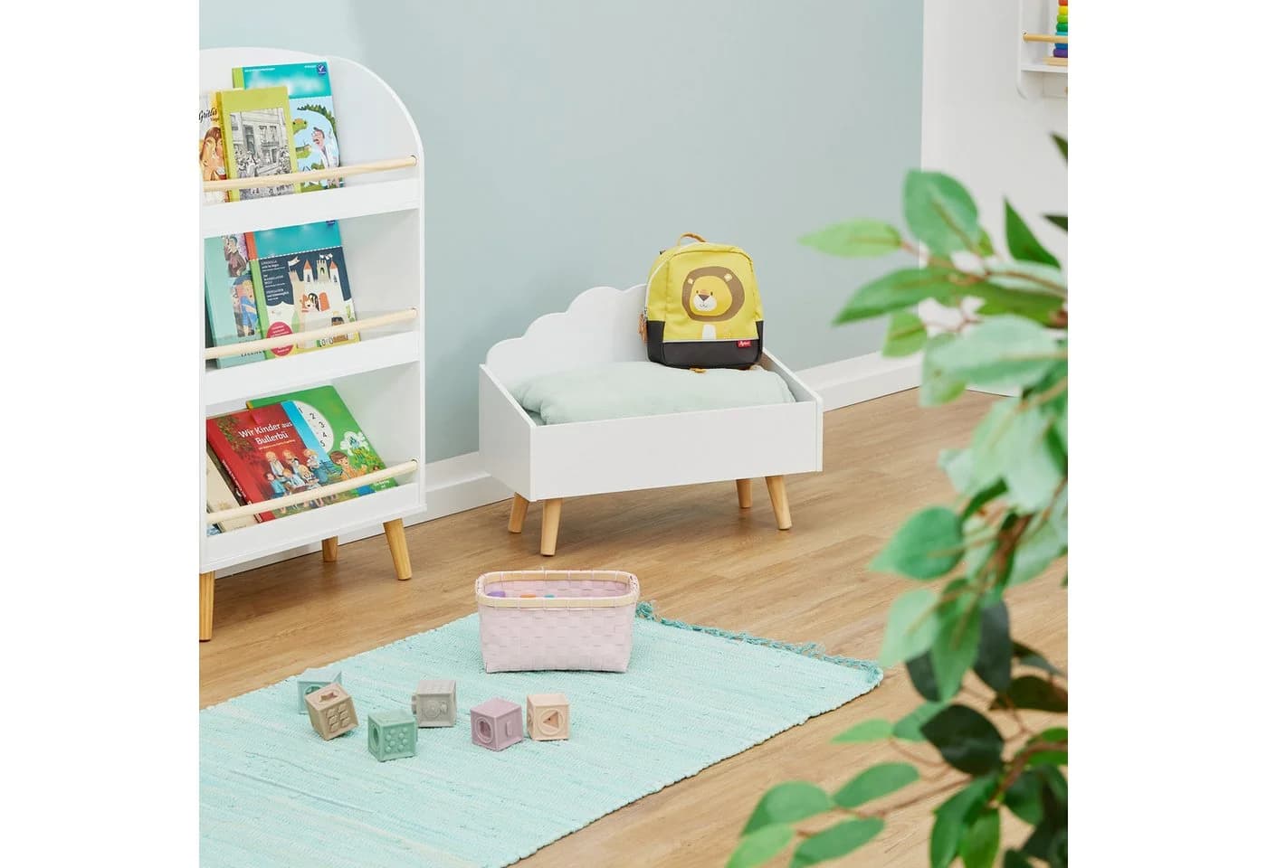 relaxdays Spielzeugtruhe Kindertruhe Wolken-Design