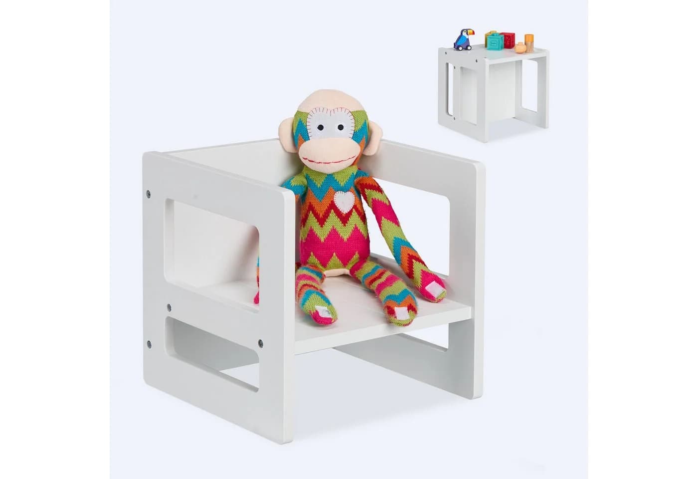 RELAXDAYS Kinderhocker Wendbar Weiß Multifunktional - Bild 2
