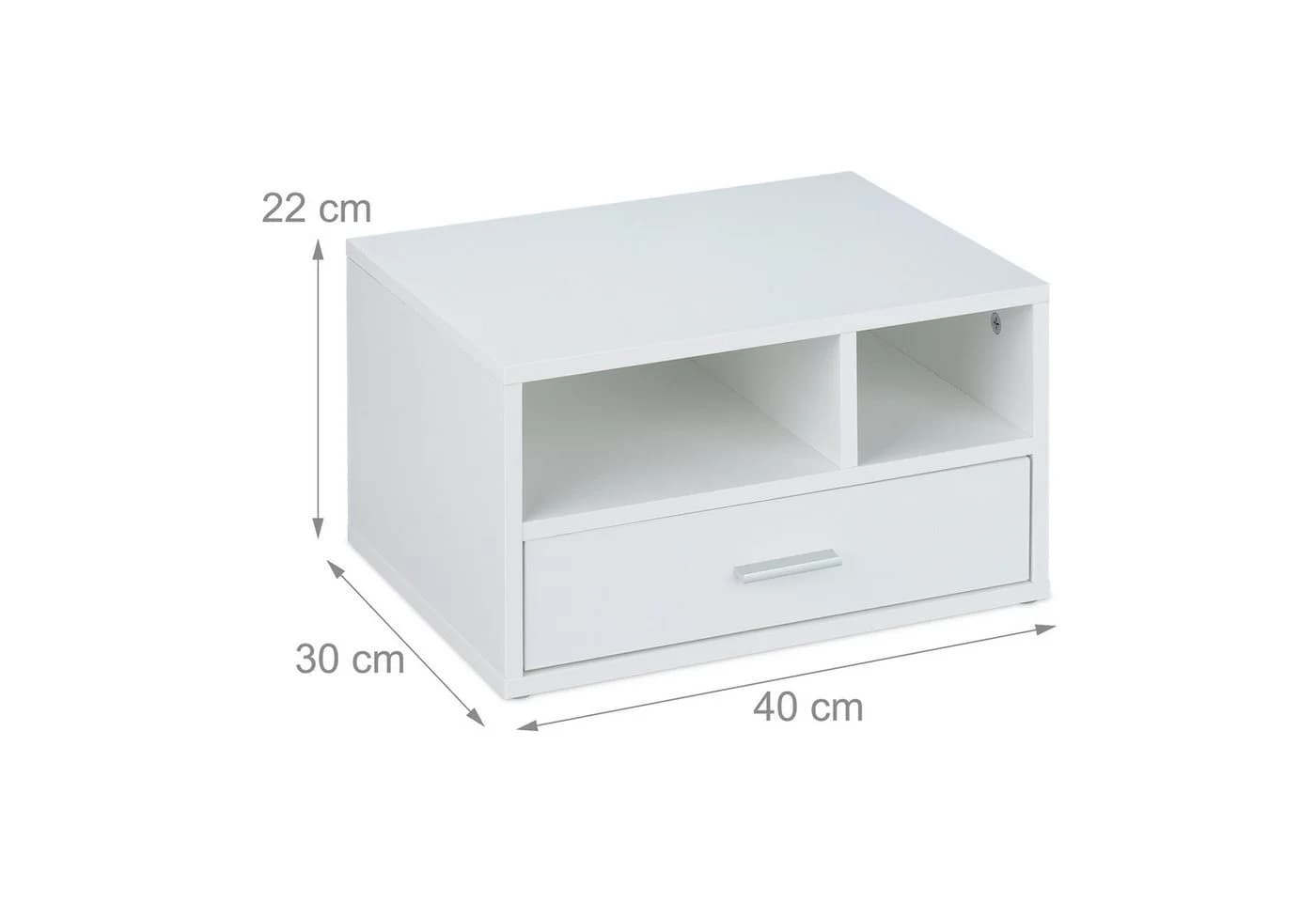 relaxdays Druckertisch Druckerständer mit Schublade Weiß - Bild 4