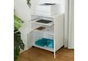 relaxdays Rollcontainer mit Tastaturauszug Weiß/Silber Bild 1