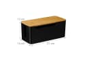 relaxdays Kabelbox Schwarz mit Bambusdeckel - Kabelmanagement Box Bild 4