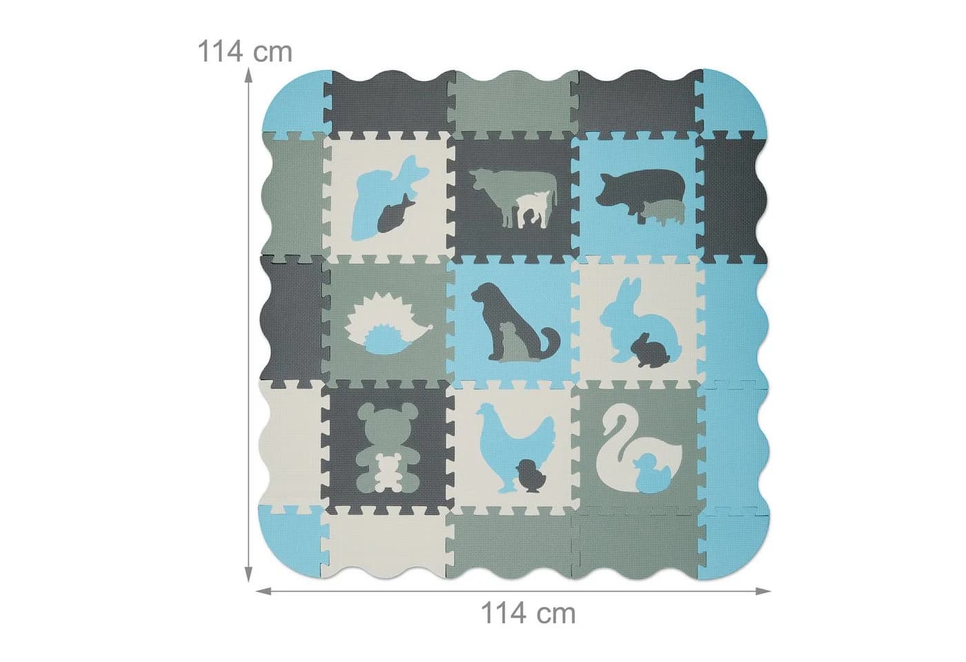RELAXDAYS Spielmatte Puzzlematte Tiere Grau/Weiß/Blau - Bild 4