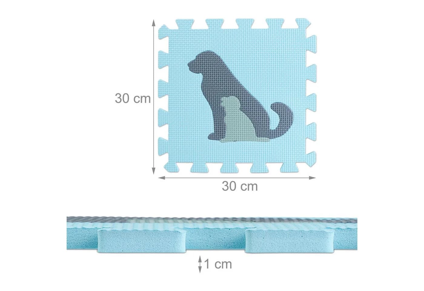 RELAXDAYS Spielmatte Puzzlematte Tiere Grau/Weiß/Blau - Bild 5