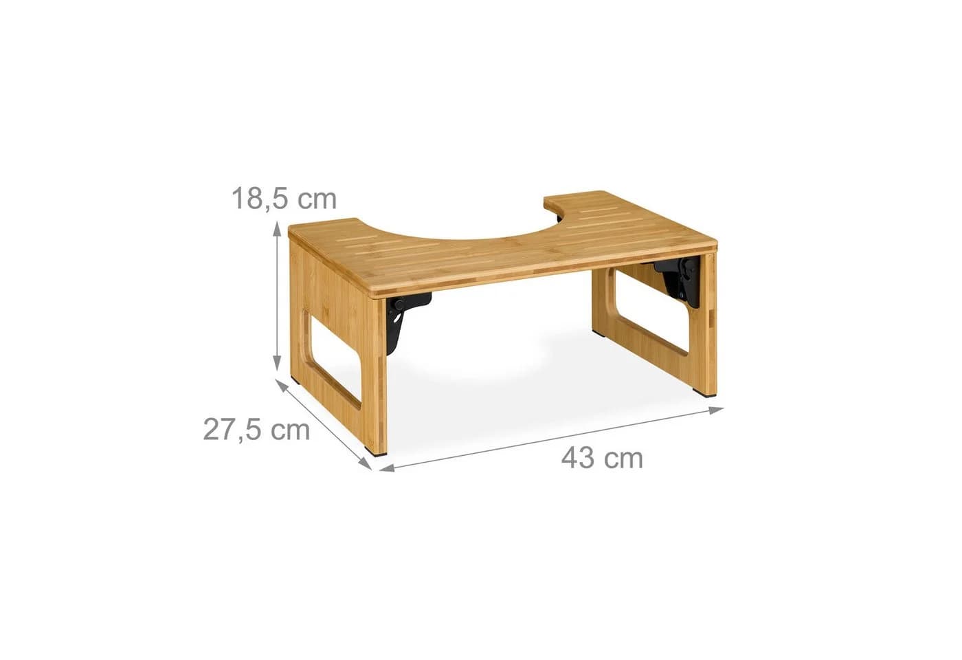 relaxdays Klappbarer Toilettenhocker aus Bambus - Bild 4