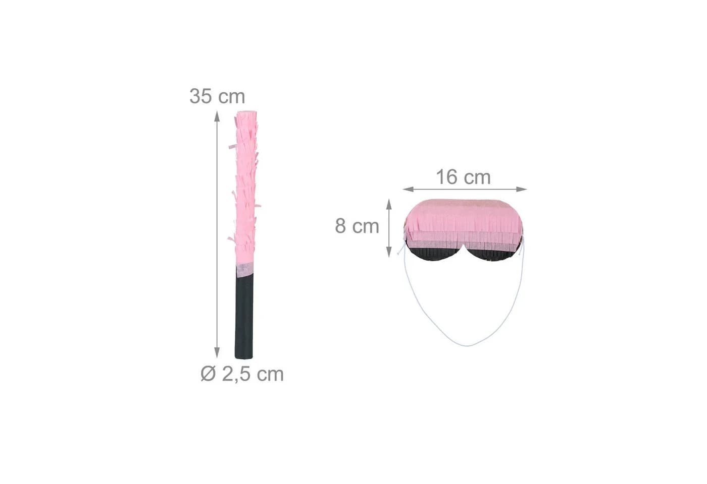 relaxdays Katzen Pinata mit Stab und Maske Rosa - Bild 5