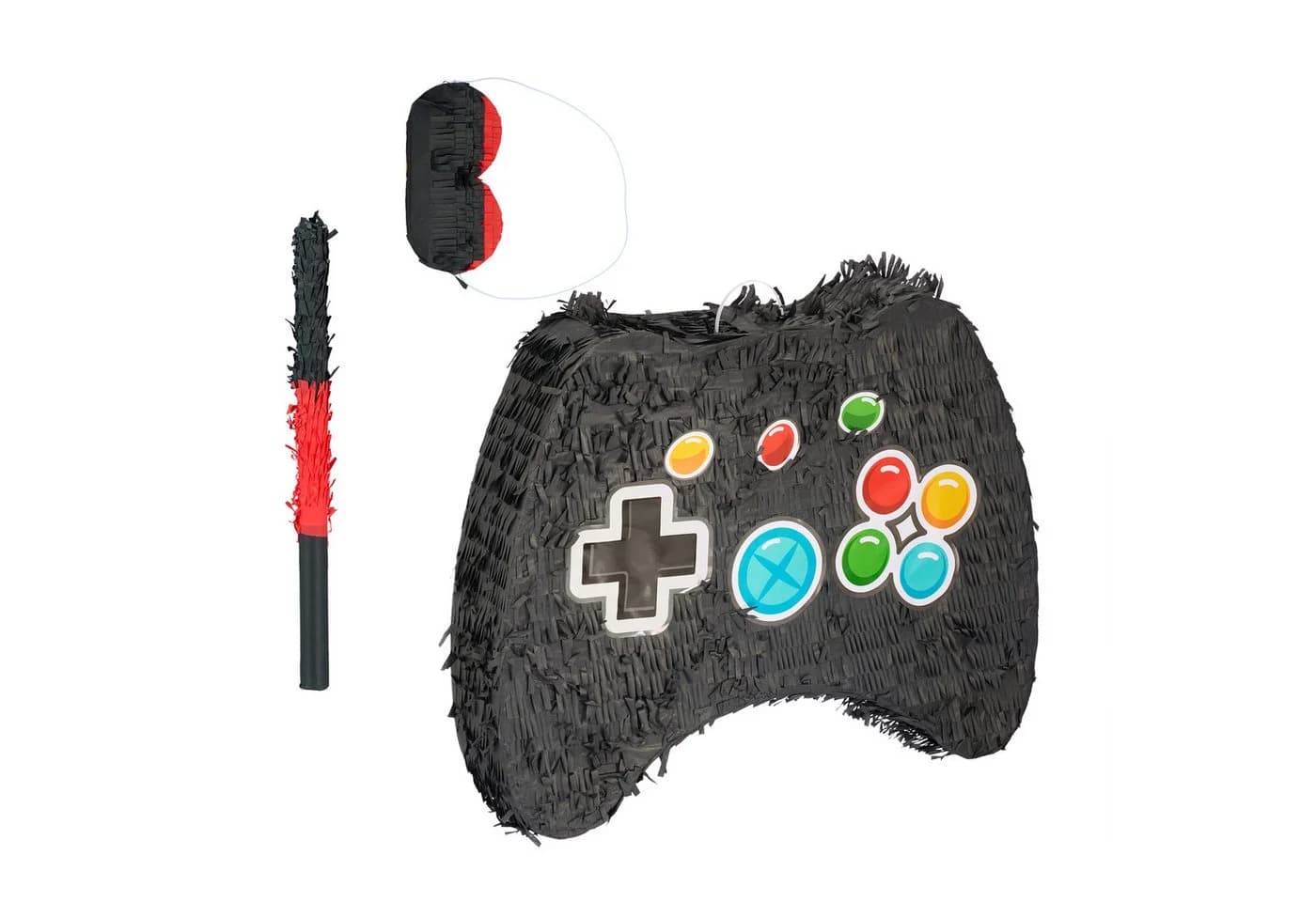relaxdays Pinata Set Controller mit Stab und Maske Bunt - Bild 2
