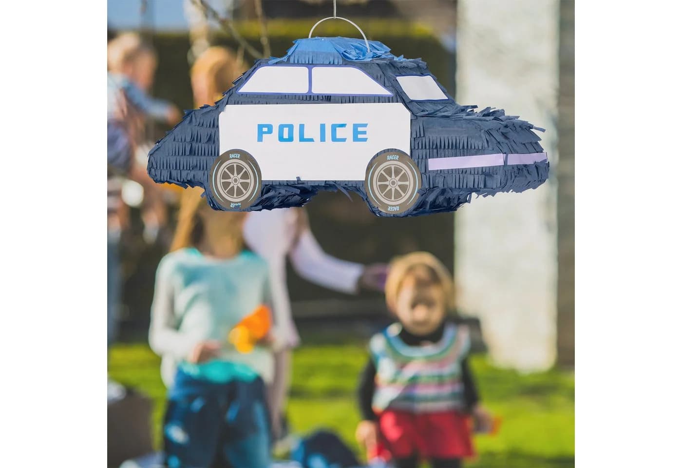 relaxdays Piñata Polizei mit Schlagstock & Maske