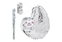 relaxdays Pinata Faultier Silber mit Stab und Maske Bild 2