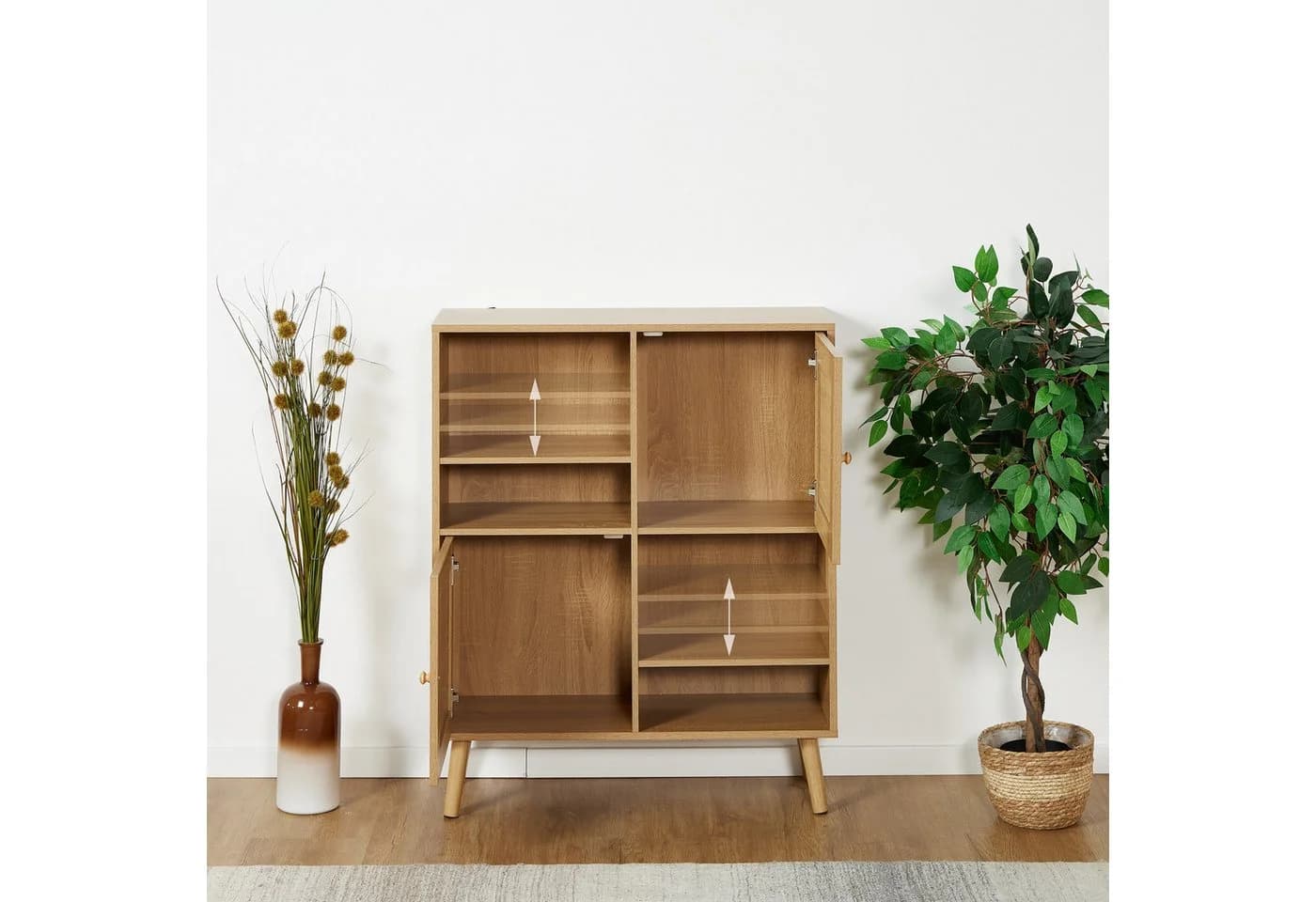 relaxdays Sideboard Rattan Türen Holzoptik - Bild 5