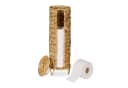relaxdays Toilettenpapierhalter 4 Rollen Wasserhyazinthe Braun Bild 2