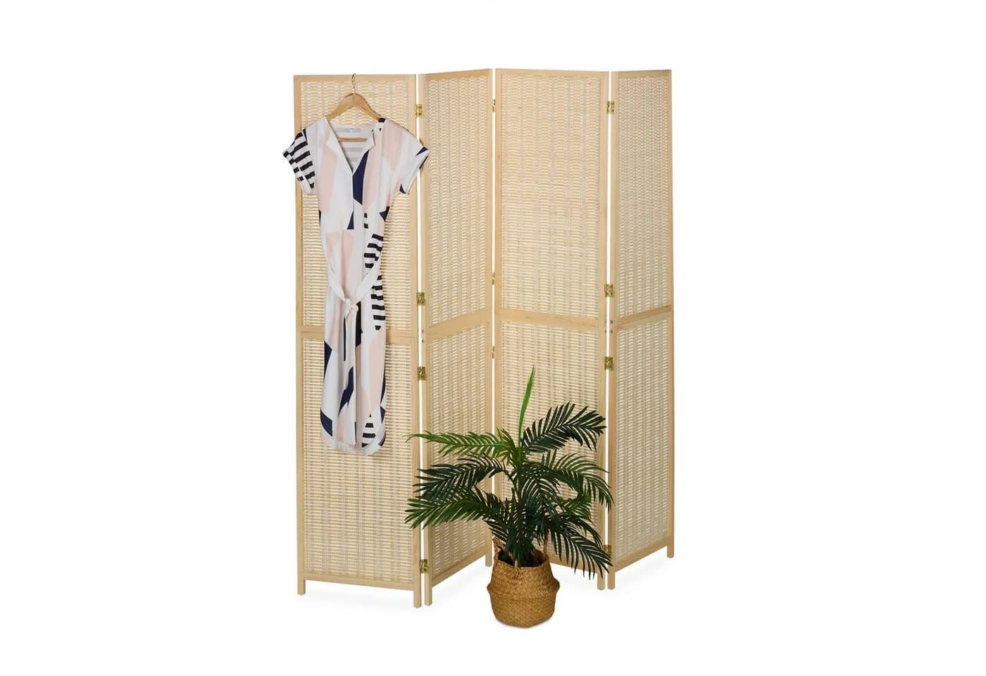 relaxdays Paravent Bambus 4-teilig Natur - Bild 2