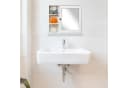 relaxdays Badezimmerspiegelschrank Weiß 5 Fächer mit Spiegel Bild 1