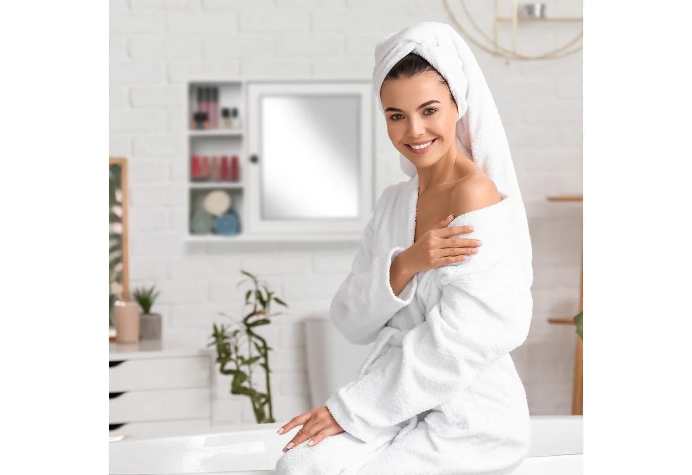 relaxdays Badezimmerspiegelschrank Weiß 5 Fächer mit Spiegel - Bild 3