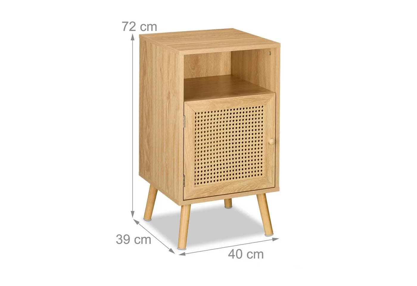 relaxdays Nachttisch Natur Holzoptik Rattan Bambus - Bild 4