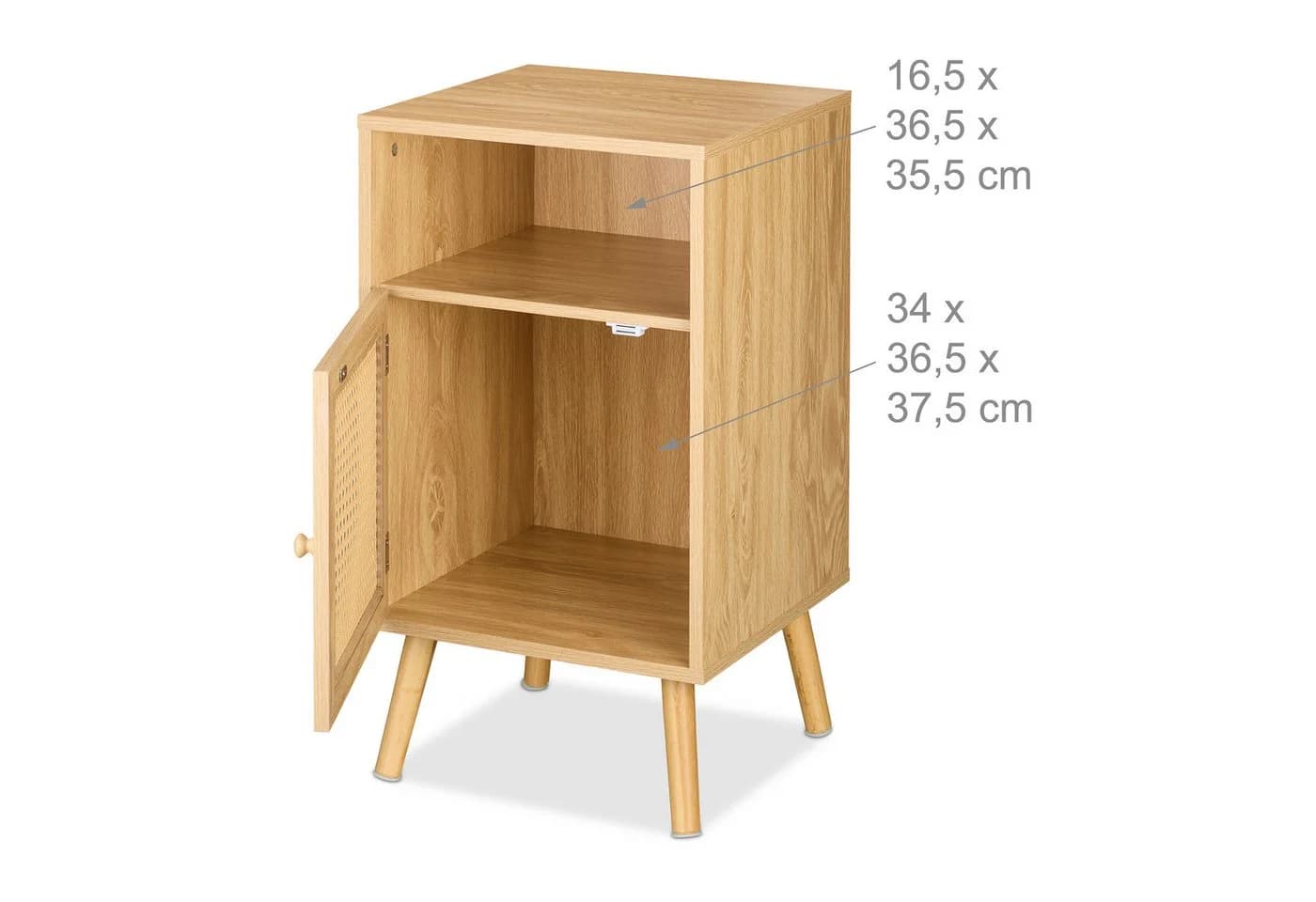 relaxdays Nachttisch Natur Holzoptik Rattan Bambus - Bild 5