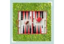 relaxdays Backgammon Koffer Rot - Strategiespiel mit Lederoptik Bild 1