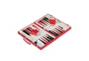 relaxdays Backgammon Koffer Rot - Strategiespiel mit Lederoptik Bild 2