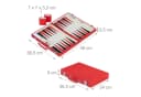relaxdays Backgammon Koffer Rot - Strategiespiel mit Lederoptik Bild 4