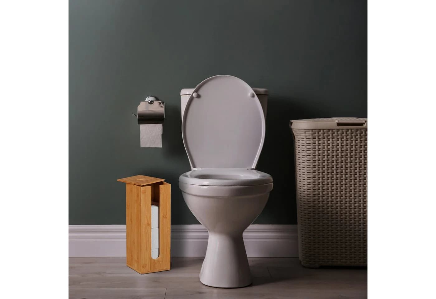 relaxdays Toiletten-Ersatzrollenhalter Bambus 4 Rollen - Bild 3