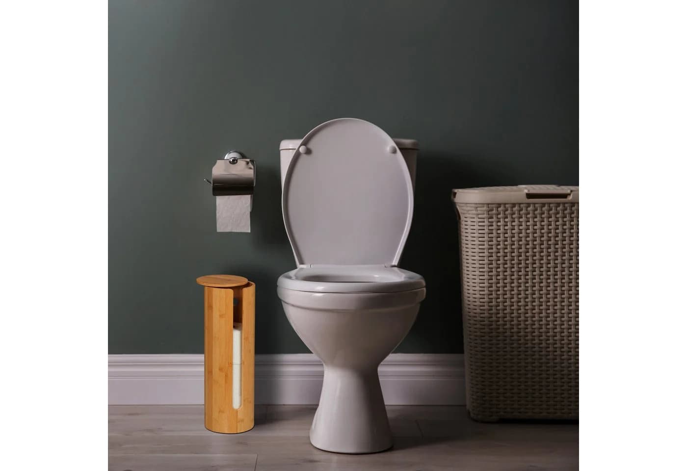relaxdays Toiletten-Ersatzrollenhalter Bambus - Bild 3