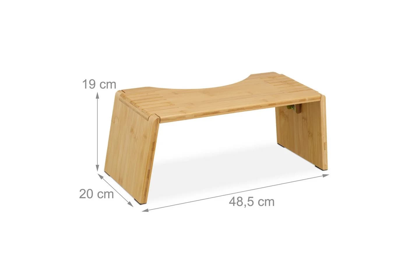 relaxdays Badhocker Klappbar Bambus Natur - Bild 4