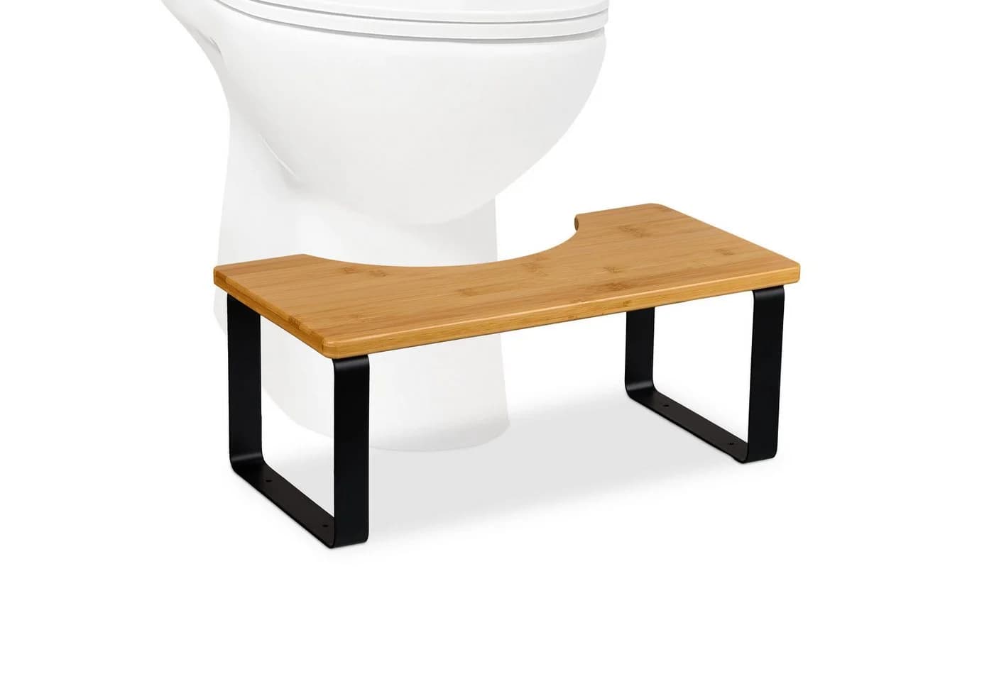relaxdays Toilettenhocker Bambus & Metall - Bild 2