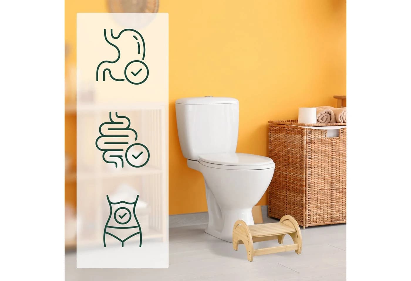 RELAXDAYS Verstellbarer Toilettenhocker aus Bambus Natur - Bild 3
