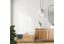 relaxdays Wäschekorb mit Sitzbank Walnussholz & Kissen Bild 1