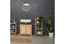 relaxdays Badregal Holz mit 4 Rollen Natur Bild 1