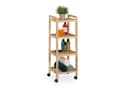 relaxdays Badregal Holz mit 4 Rollen Natur Bild 2