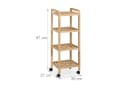 relaxdays Badregal Holz mit 4 Rollen Natur Bild 4