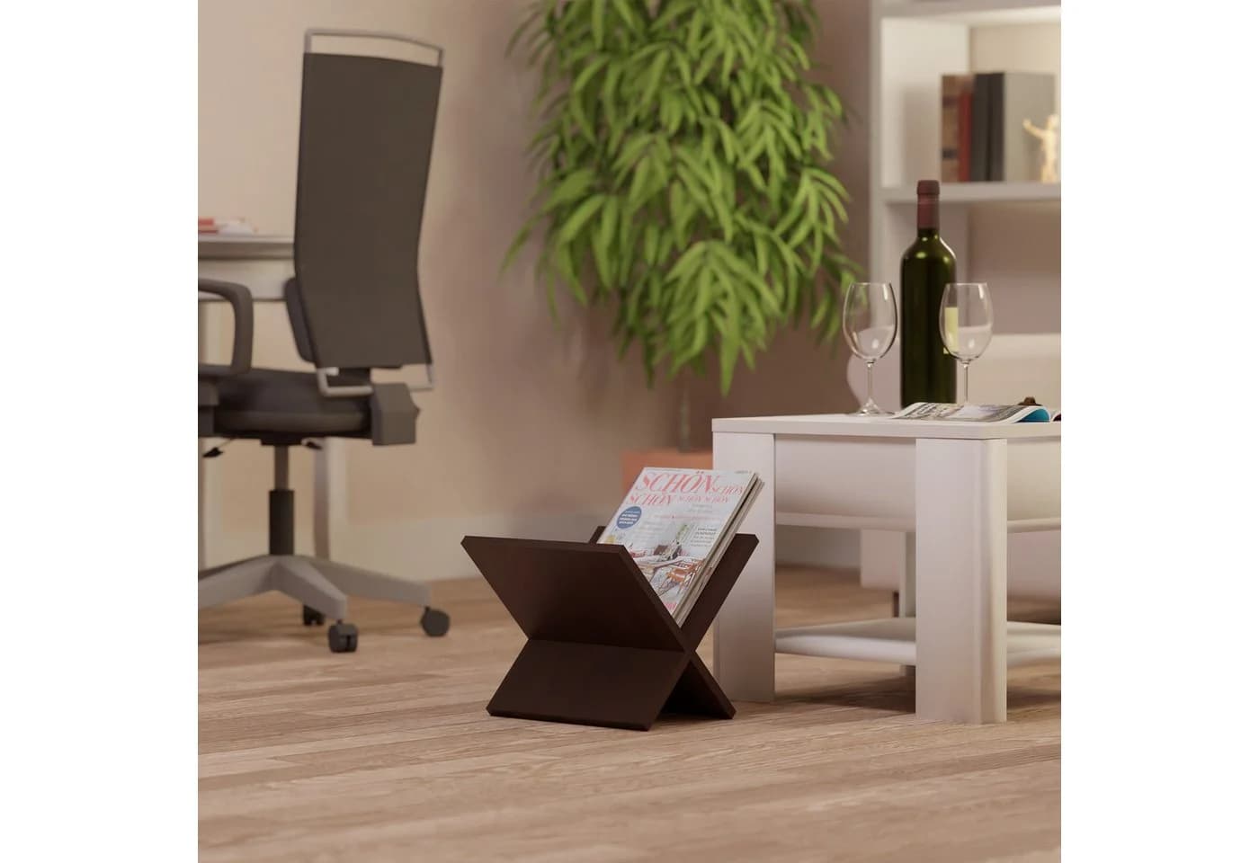 relaxdays Zeitungsständer aus Holz im X-Design - Bild 3
