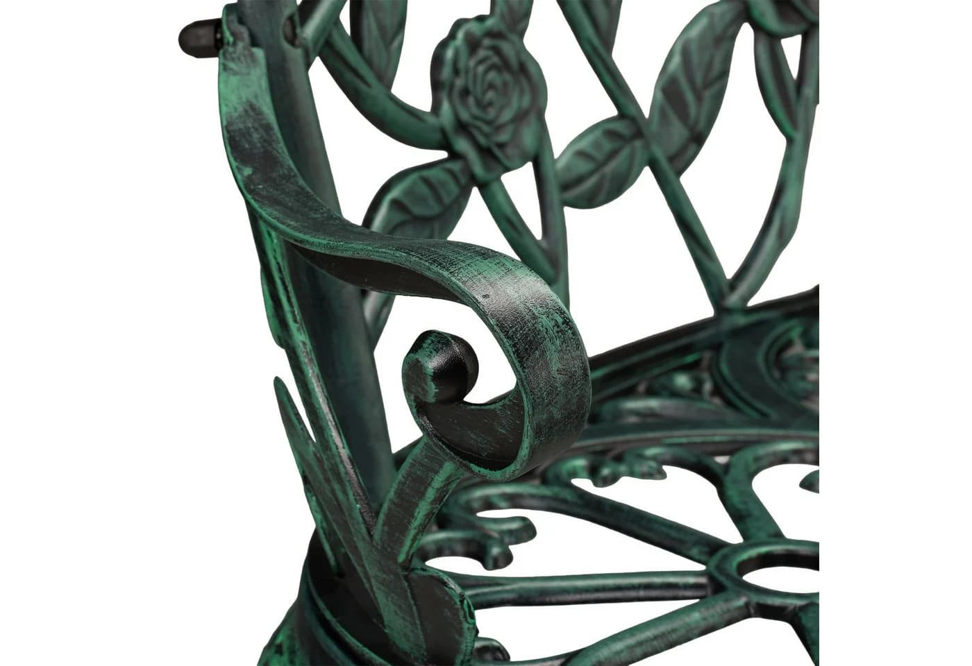 relaxdays Gartenbank Rosen antik Schwarz/Grün Aluminium - Bild 5