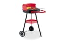 relaxdays Holzkohlegrill 42 cm mit Rollen Schwarz/Rot Bild 2