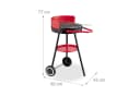 relaxdays Holzkohlegrill 42 cm mit Rollen Schwarz/Rot Bild 4