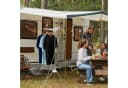 relaxdays Wäscheständer für Kleiderbügel Silber Weiß Klappbar Bild 3