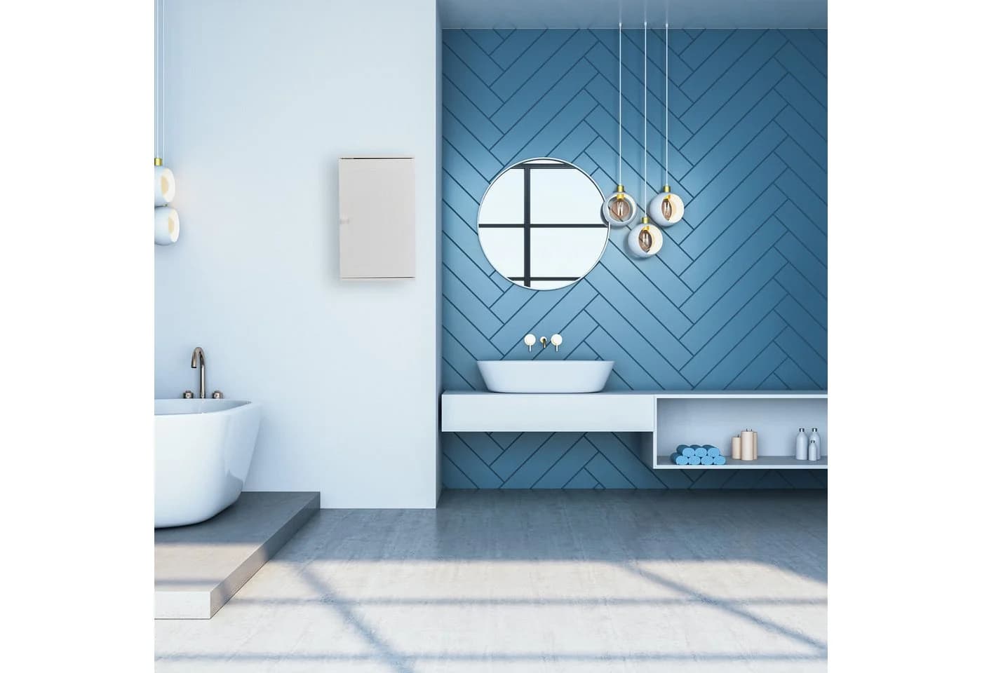 relaxdays Hängeschrank Weiß mit Tür - Bild 3