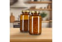 relaxdays Vorratsglas Braungläser 4er Set 400ml Glas Bild 1
