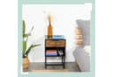 relaxdays Nachttisch Industrial mit Schublade Schwarz/Braun Bild 1