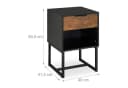 relaxdays Nachttisch Industrial mit Schublade Schwarz/Braun Bild 4