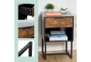 relaxdays Nachttisch Industrial mit Schublade Schwarz/Braun Bild 5