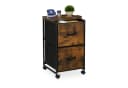 relaxdays Rollcontainer Industrial 2 Schubladen Braun/ Schwarz Bild 2