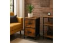 relaxdays Rollcontainer Industrial 2 Schubladen Braun/ Schwarz Bild 3