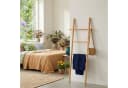 relaxdays Handtuchleiter Walnussholz 4 Sprossen Braun Bild 1
