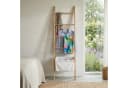 relaxdays Handtuchleiter mit Wäschekorb Beige/Braun Walnussholz Bild 3