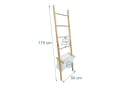 relaxdays Handtuchleiter mit Wäschekorb Beige/Braun Walnussholz Bild 4