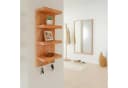 relaxdays Badregal Wandregal mit 4 Ablagen & 2 Haken Walnuss Bild 5