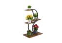 relaxdays Blumenständer Pflanzenständer Industrial Design Braun/Schwarz Bild 2