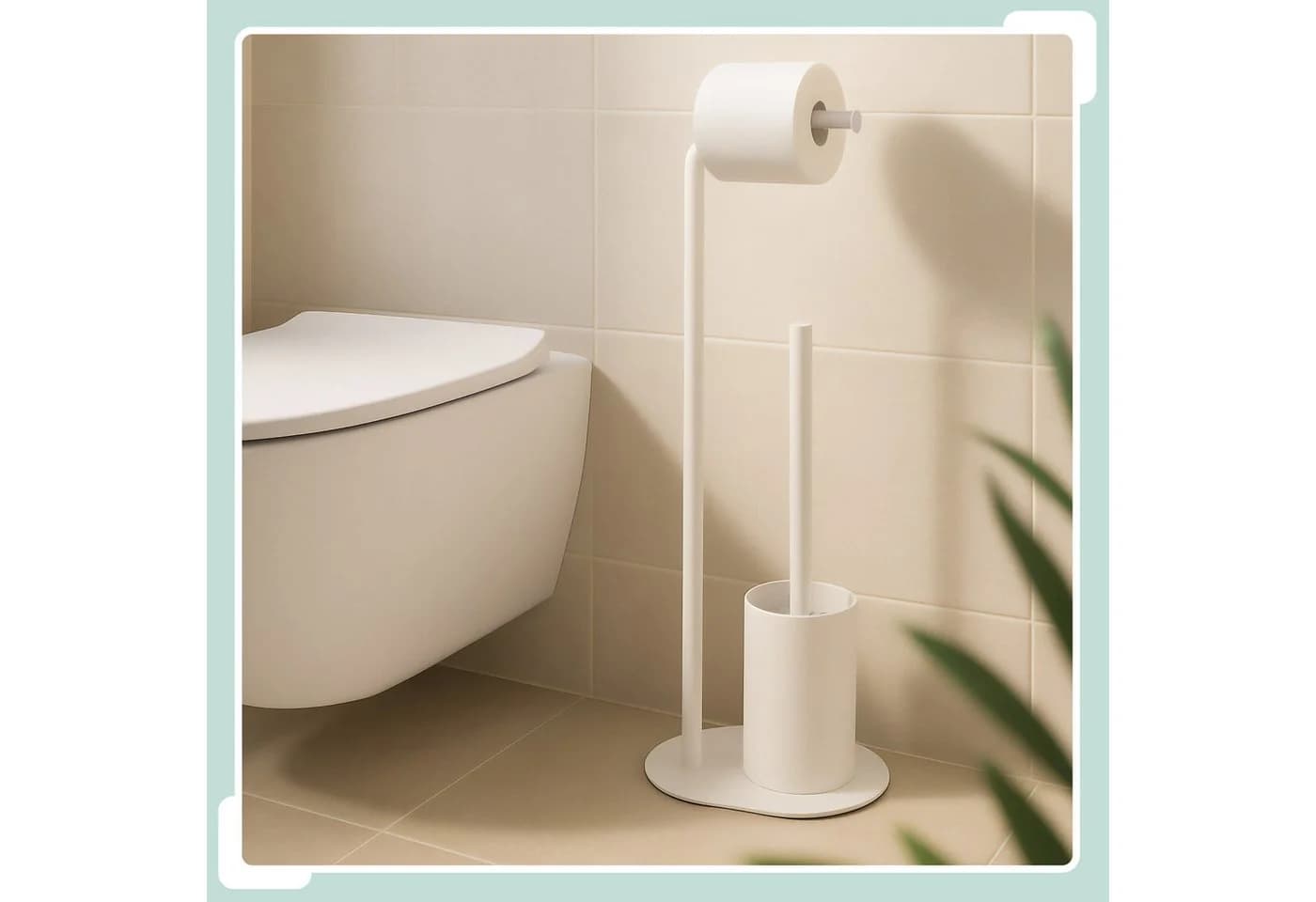 RELAXDAYS WC-Garnitur Weiße WC-Garnitur aus Metall