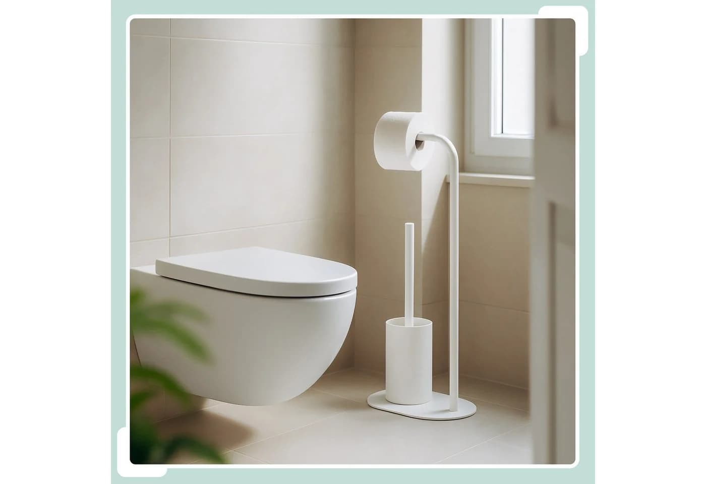 RELAXDAYS WC-Garnitur Weiße WC-Garnitur aus Metall - Bild 3